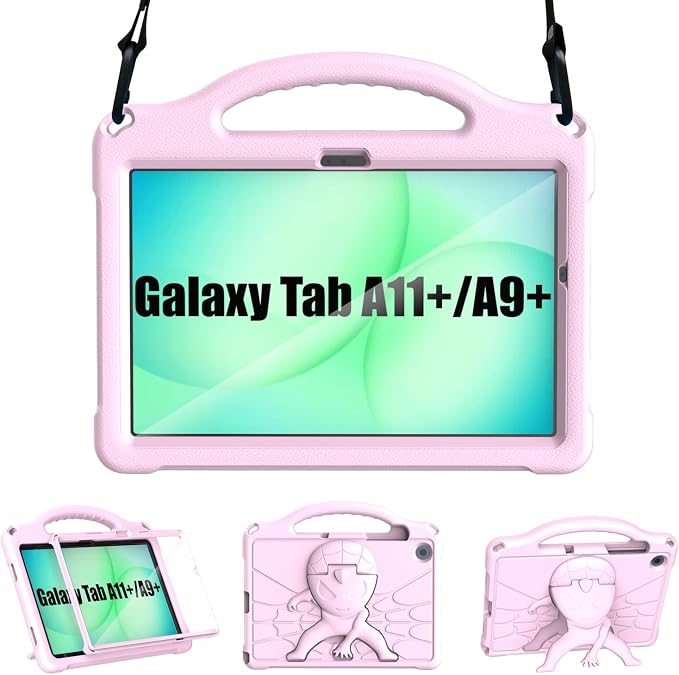Kids Case for Samsung Galaxy Tab A11 Plus 2026 /A9 Plus 2023 11 inch Tablet | Sanyetral Galaxy Tab A11+/A9+ Case with Screen Protector Shockproof Handle Stand Protective Cover with Shoulder Strap -Bl