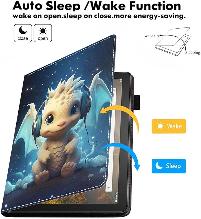 Case for Amazon Kindle Fire HD 10 Tablet 10.1 (9th/7th Generation 2019/2017 Release) Slim Folding Stand Folio Cover with Card Slot &amp Auto Wake/Sleep - African American Girl
