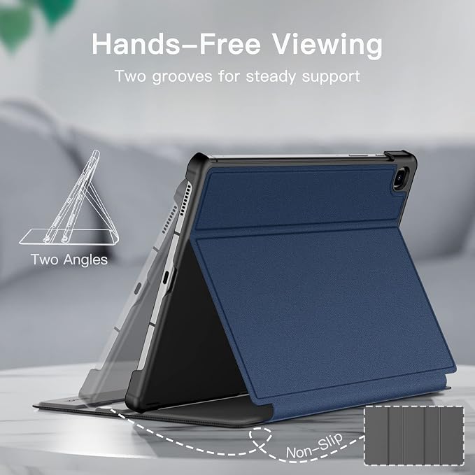 JETech Folio Case Cover for Samsung Galaxy Tab S6 Lite 10.4 Black | Multi-Angle Stand Cover S Pen Holder Slim Protective Cover Auto Wake/Sleep