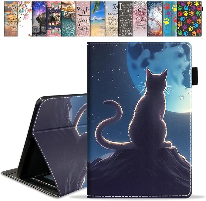 Case for Amazon Fire HD 8/Fire HD 8 Plus Tablet (12th/10th Generation 2024/2022/2020 Release) Premium PU Leather Cover with Auto Sleep Wake African Women