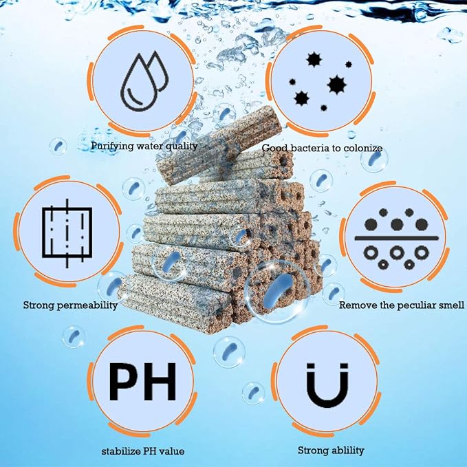 PINVNBY 20 Pcs 6.2-Inch Large Aquarium Filter Media Fish Tank Ceramic Media