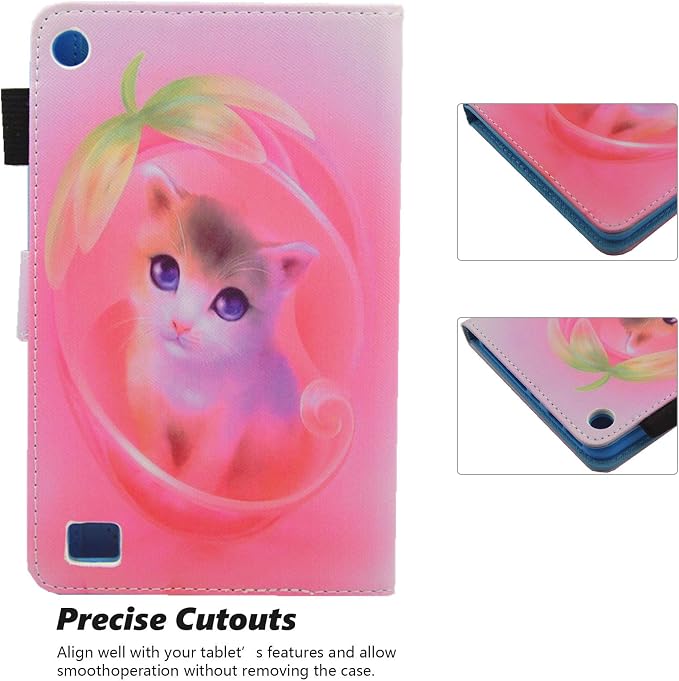 Case for Kindle Fire 7 TabletDteck Full Protective Flip Adjustable Stand Auto Wake/Sleep Smart Cover with Pencil Holder for Kindle Fire 7 Tablet 9th/7th/5th Generation 2019/2017/2015 ReleaseKing Dog