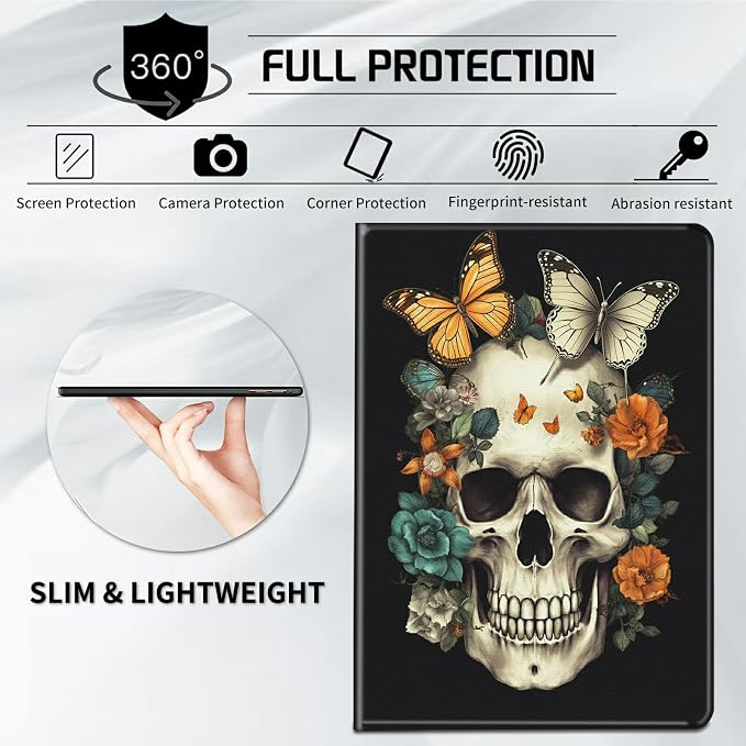 Case for Samsung Galaxy Tab A9 Plus 2023/A11 Plus 2025 11 inch Lightweight Protective PU Leather Smart Stand Cover with Auto Wake Sleep Tablet Case Cover - American Flag &amp Fish