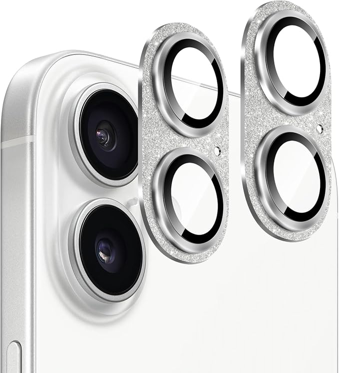 SAHARA - Ultra-Strong Camera Lens Protector for iPhone 16 Pro/16 Pro Max (2-Pack) Black (ZD00161)