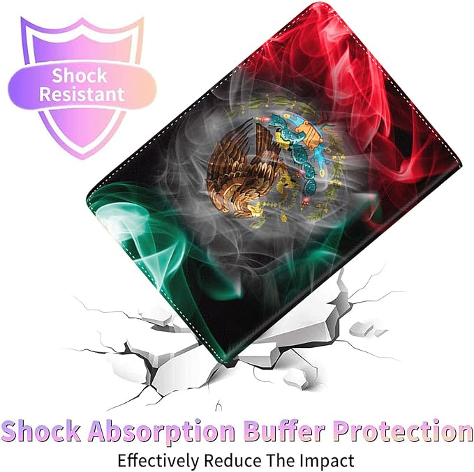Case for ipad 10th Generation 10.9 inch 2022 iPad 10thMulti-Angle Stand Smart Protective Cover Shockproof Case Auto Sleep/Wake Smoke Flag of Mexico Flag