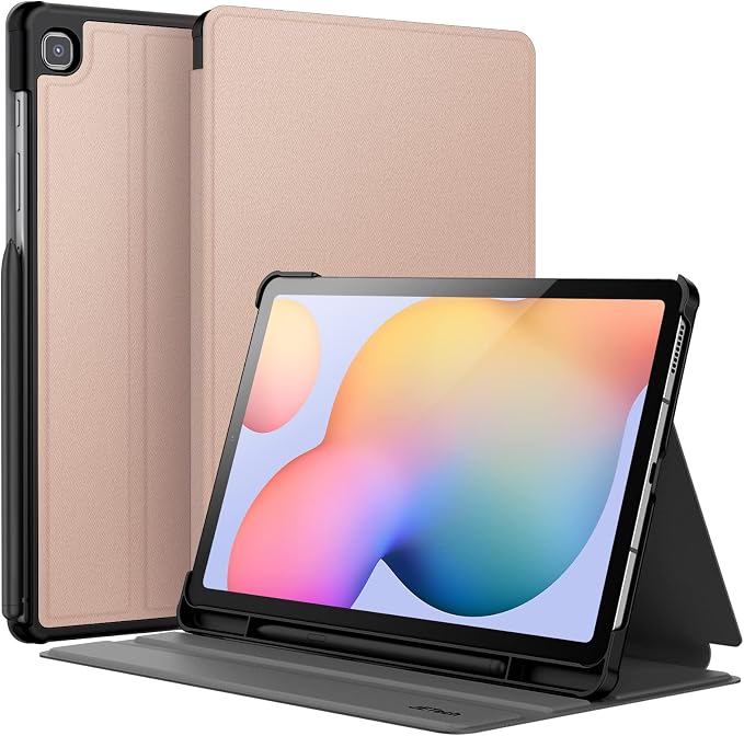 JETech Folio Case Cover for Samsung Galaxy Tab S6 Lite 10.4 Black | Multi-Angle Stand Cover S Pen Holder Slim Protective Cover Auto Wake/Sleep