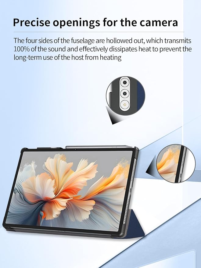 Case for Lenovo Yoga Tab Plus TB520FU Android Tablet 12.7 inch Tablets12.7 inch TabletUYRUREL Leather Slim Folding Stand Cover with Hand Strap Magnet for Men Women Full ProtectionBlue.