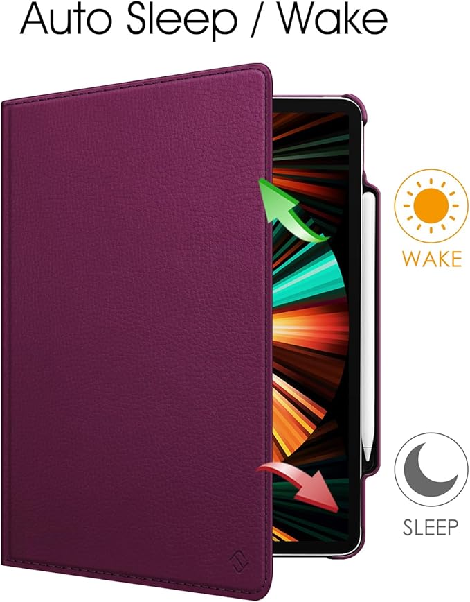 Fintie Rotating Case for iPad Pro 12.9-inch 6th/5th/4th/3rd Generation | 360° Swivel Stand Landscape &amp Portrait Viewing Shockproof Protective Cover Pencil Holder Auto Sleep/Wake Black