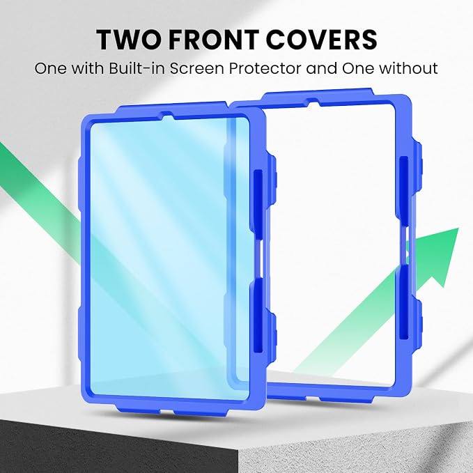 SEYMAC for iPad 9th/8th/7th Generation Case 10.2 2021-2019 Full-Body Shockproof Protective Case with Screen Protector Rotating Stand/Handle/Shoulder Strap for iPad 10.2 Blue/Black