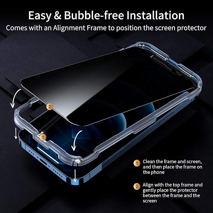 UNBREAKcable 2 Pack Privacy Screen Protector for iPhone 11 Pro Max/Xs Max Shatterproof Tempered Glass [True 28°Anti Spy] [9H Hardness] [Easy Installation] Protector for Apple 6.5