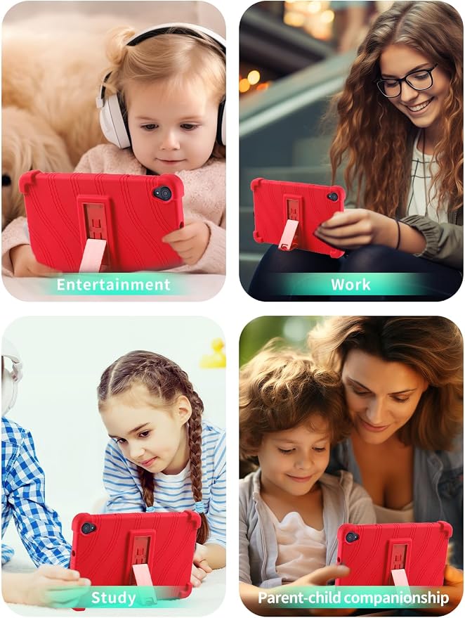 Case for Callsky-Tab Ctab 8 Android Tablet 8 Inch，WUNIAK Shock Proof Lightweight Stand Rubber Shell Protective CoverKids Friendly Soft Silicone Adjustable Stand CoverBlack