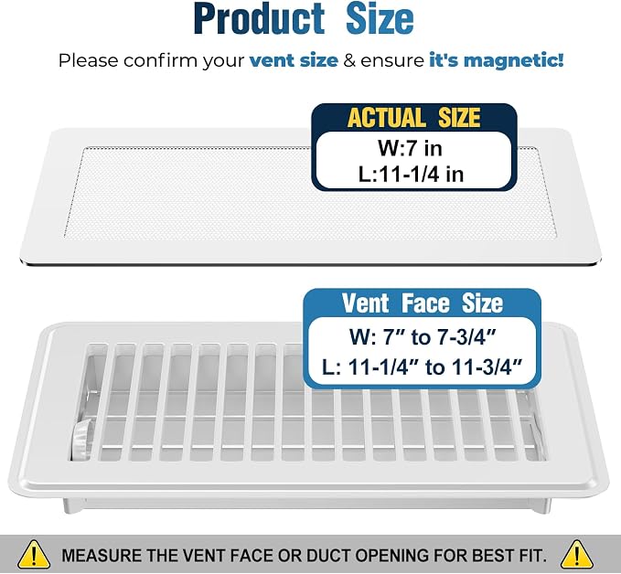 Magnetic Vent Covers with Vent Screen 7x11.3 Inch, Ceiling Air Vents to Block