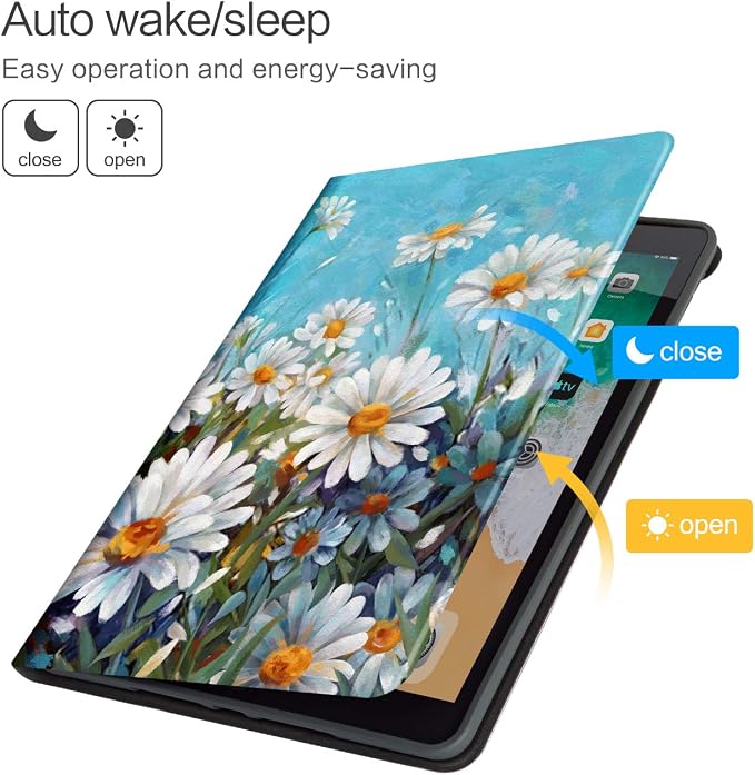 Vimorco for iPad 10.2 Case 9th Generation Cover Flower Cats for iPad 9th/8th/7th Generation Case Slim Soft Rubber Back Adjustable Stand Auto Wake/Sleep Smart Black Cat