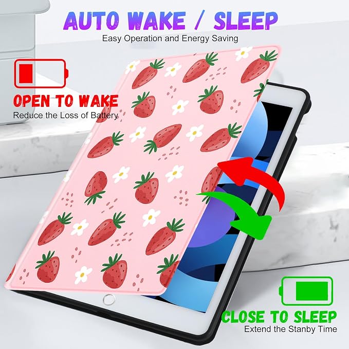 Uppuppy for iPad Air 3rd Generation Case for Apple iPad Pro 10.5 Inch Case Cute Kids Girls Women Girly Kawaii Teens Strawberry Pretty Unique Design Cover for iPad Air 3 Gen 2019 Pro 10.5 Cases