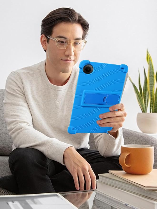 for TCL TAB 8 NXTPAPER 5G 8.7 Inch Tablet CaseBOVUGAC Soft Silicone Adjustable Stand Shockproof Kids Friendly for TCL Tab8 NXTPAPER 8.7 Tablet(Blue)