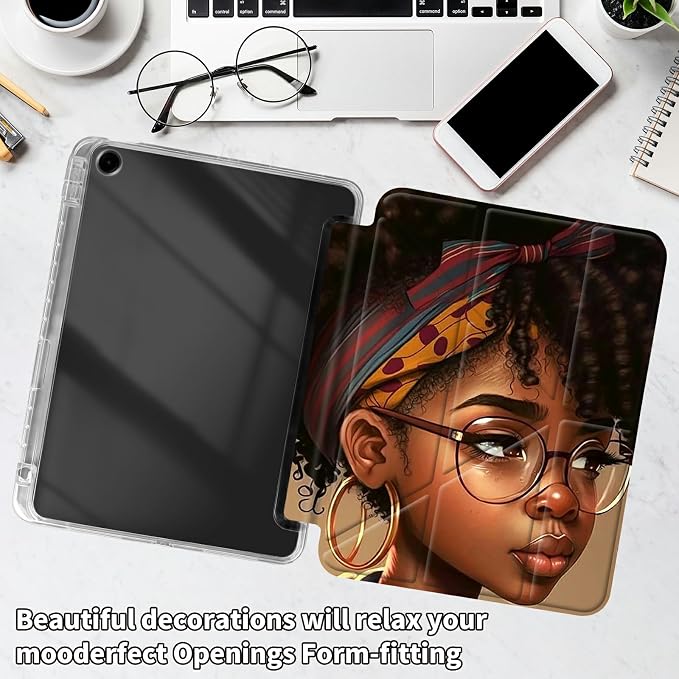 for iPad 10.2 &amp 10.5/iPad 9th/8th/7th Generation 10.2 2021 2020 2019 Case Mutil Angles Folding Y-Shaped Stand Cover with Pencil Holder Auto Wake/SleepAmerican Flag and Cow