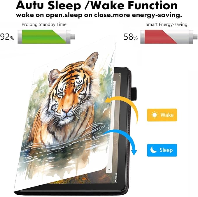 Case for Amazon Kindle Fire HD 10 Tablet 10.1 (9th/7th Generation 2019/2017 Release) - PU Leather Folio Case with Smart Auto Wake/Sleep African American Girl