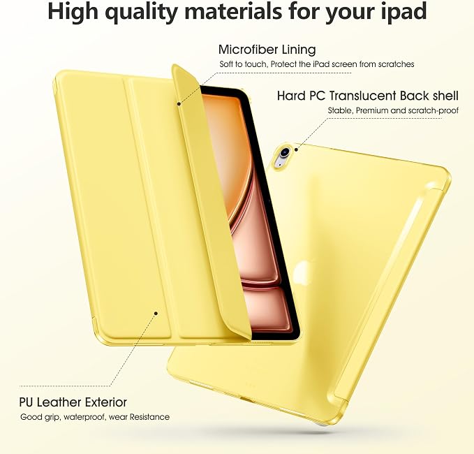 for iPad Air 13 Inch Case M4/M3/M2(2026/2025/2024) Lavender | Slim Trifold Stand Protective Cover with Translucent Hard Back for iPad Air 13 Case Support Touch ID Auto Wake/Sleep