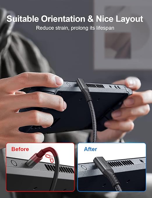 XAOSUN 240W USB 4 Cable for Thunderbolt 4 Cable 1ft USB C Data Cable 40Gbps Transfer 8K 4K Display Compatible with ROG Ally Steam Deck Switch eGPU MacBook Docks