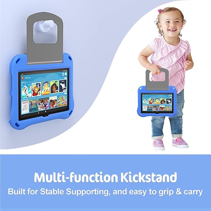 8 inch Tablet Case for Kids Incompatible with Lenovo DiHines Children Lightweight Shockproof Case with Stand Kid-Proof Cover with Handle.Blue