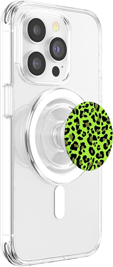 Leopard Print Stylish Cheetah Pattern Summer Cool Lime Green PopSockets Adhesive PopGrip