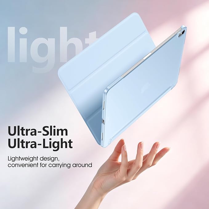 for iPad Air 13 Inch Case M4/M3/M2(2026/2025/2024) Lavender | Slim Trifold Stand Protective Cover with Translucent Hard Back for iPad Air 13 Case Support Touch ID Auto Wake/Sleep