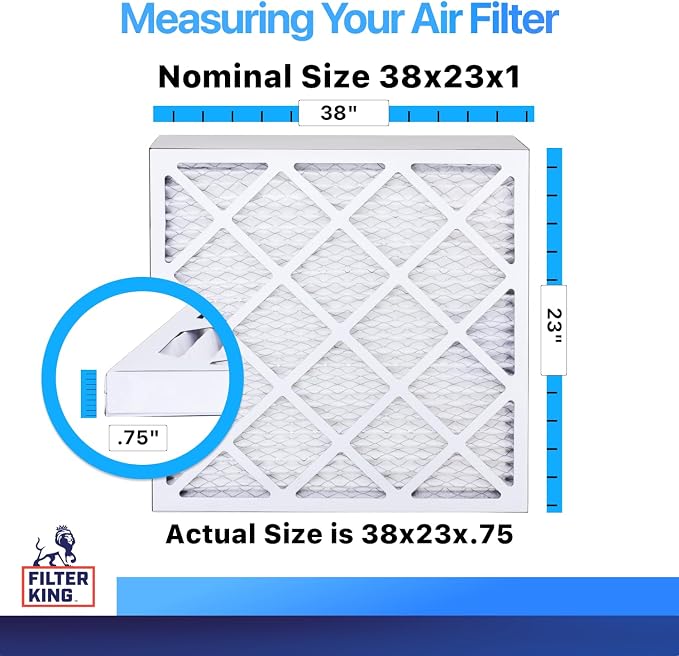 Filter King 38x23x1 Air Filter | 4-PACK | MERV 8 HVAC Pleated A/C Furnace