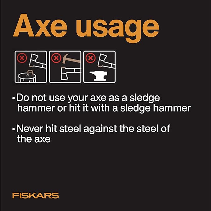 Fiskars X25 Splitting Axe, 28" Wood Splitting Axe for Medium to Large Size Logs with Shock Absorbing Handle and Sheath, Split Firewood, Forged Steel Blade, Bushcraft Gear and Camping Hatchet