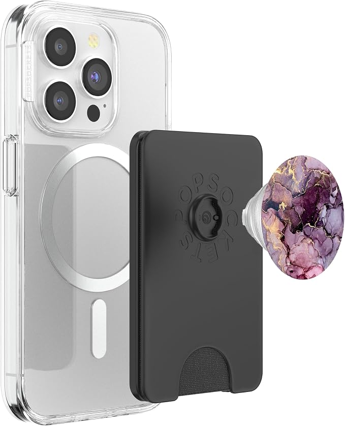 Cool Purple-Gold Landscape Natural-Marble PopSockets Adhesive PopGrip