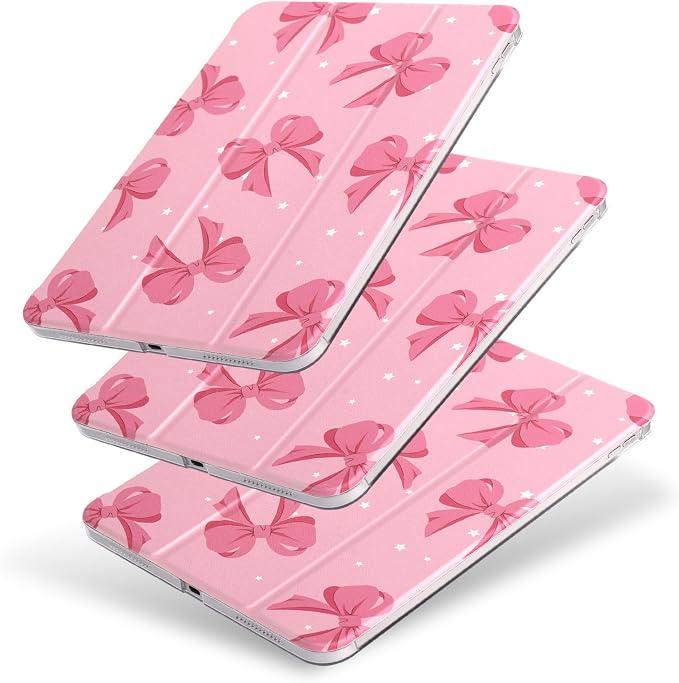 case for ipad 11th Generation11 Inch 2025 (A16 Chip) &amp 10th Gen 10.9 Inch 2022 - Slim Scratch-Resistant Hard PC Translucent Back Shell Smart Cover Wake/Sleep FunctionBlack Bow