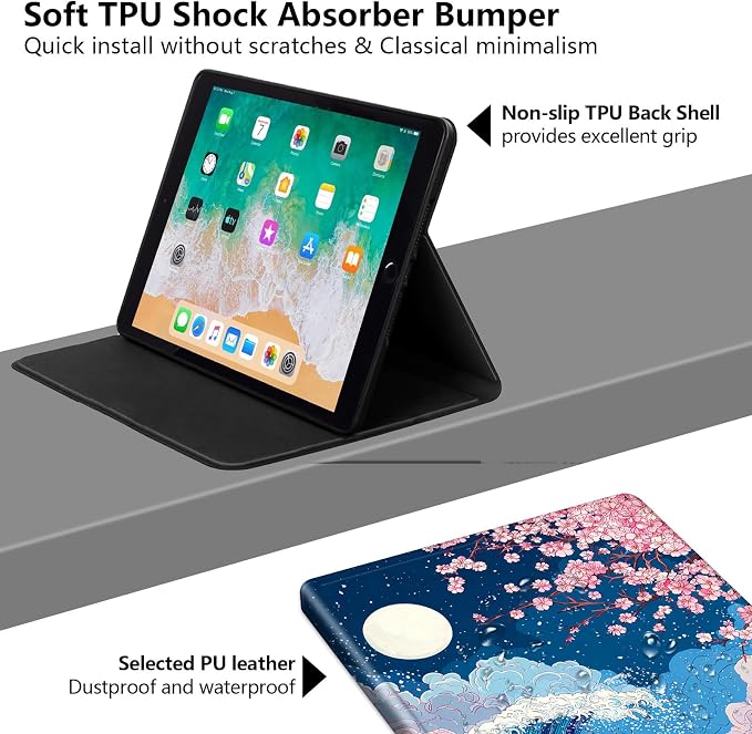 for iPad Air 13 Inch Case (M3/M2-2025/2024 Release) Slim iPad 13 Protective Case with Stand Hard Back Shell for iPad Air 13 Auto Wake/Sleep 1776 American Flag with Bullets