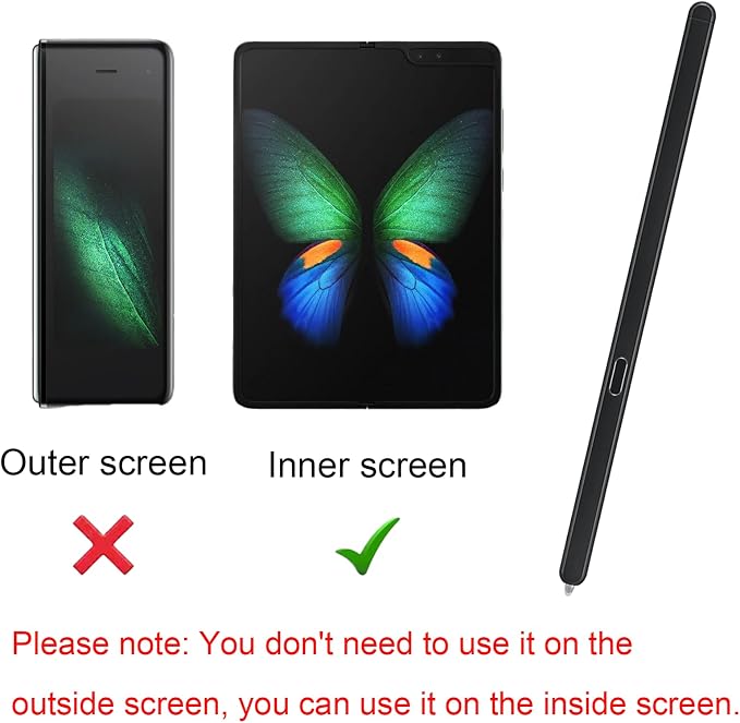 Z Fold 6 S Pen Compatible with Samsung Galaxy Z Fold 6 Slim S Pen Z Fold6 Stylus Pen Fold Edition + 2 Tips + Eject Pin (Black)