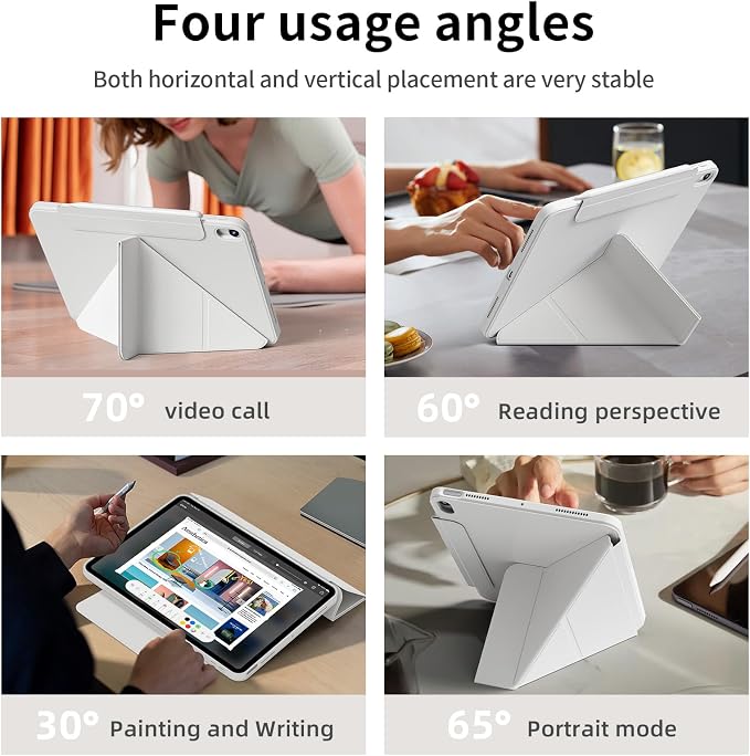 Case for iPad Air 11 M4/M3/M2 &amp iPad Air 5th/4th Gen 10.9-Black | For iPad Air 11 2026/2025/2024 &amp Air 10.9 2022/2020 Trifold &amp Y Stand Case with Pencil Holder Removable Magnetic Cov