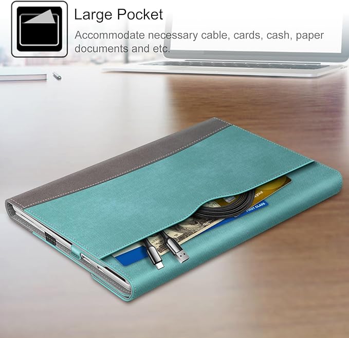 Fintie Case for 12.3 Inch Microsoft Surface Pro 7 Plus Surface Pro 7/6/5/4/3 - Portfolio Business Cover with Pocket Compatible with Type Cover Keyboard Black