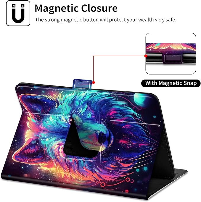 for Google Pixel Tablet Case 2023 Universal Tablet CaseSlim PU Leather Multi-Angle Viewing Cover with 360 Degree Rotatable Kickstand forPixel Tablet 2023 11-inchBlue Wolf