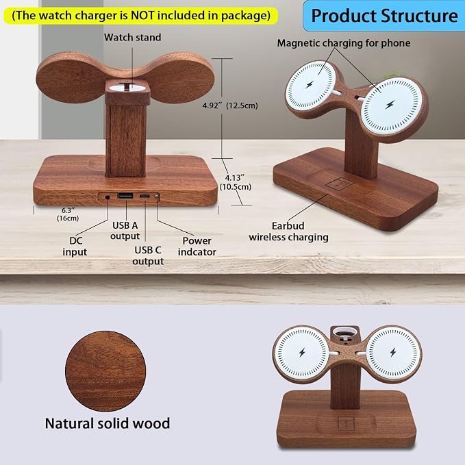 3 in 1 Wireless Charging Station for Apple Devices 24W Dual Phone Charging Station for 2 iPhone 17 16 15 14 13 12 Series iWatch 11 10 9 8 7 6 5 4 AirPod Magnetic Wireless Phone Charger Stand