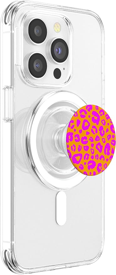 Cheetah Leopard Pattern Pink Orange PopSockets Adhesive PopGrip