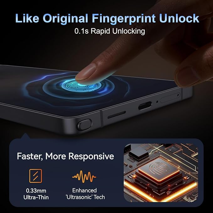 OneFish Screen Protector Compatible with Samsung Galaxy S26 9H Tempered Glass HD Clear Scratch Resistant 10s Auto Dust-Elimination Installation Support Fingerprint Unlock2 Pack