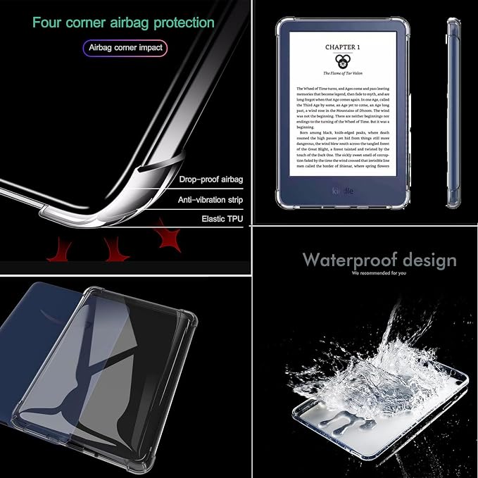 Clear Case for All-New Amazon Kindle Fire Max 11 Tablet (13th Generation 2023 Release) 11 Slim Lightweight Shell Transparent Soft TPU Back Shockproof Crystal Reinforced Corner Cover Clear