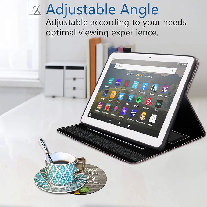 Case for All-New Amazon Kindle Fire HD 8/Fire HD 8 Plus Tablet (12th/10th Generation 2022/2020 Release) - Premium PU Leather Cover with Auto Sleep Wake Bible Verse Jeremiah 29:11