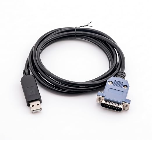 6Ft FT232RL USB to DB15 Serial Adapter Cable for YOKOGAWA Servo Drives | 1.8m 15-Pin Male RS232 Programming Cable for Industrial Automation