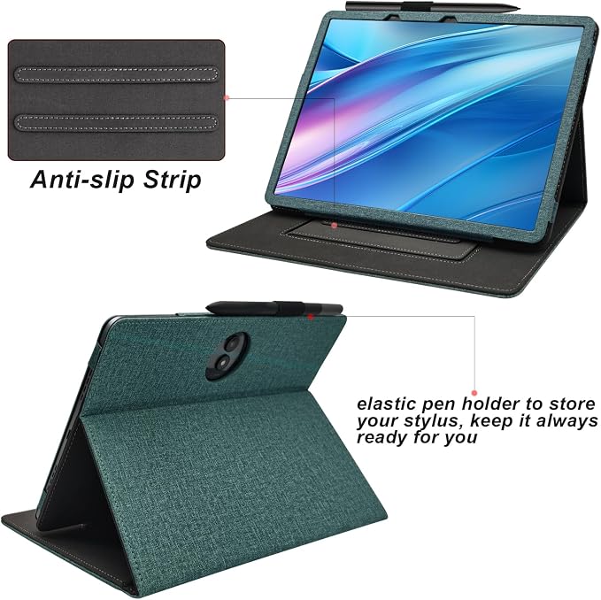 Hand Strap Case for 11.5 TCL NxtPaper 11 Plus (9469X) Tablet PU Leather Bidirectional Multi-Angle Stand Cover with Auto Sleep &amp Wake/Elastic Pen Holder (Black)
