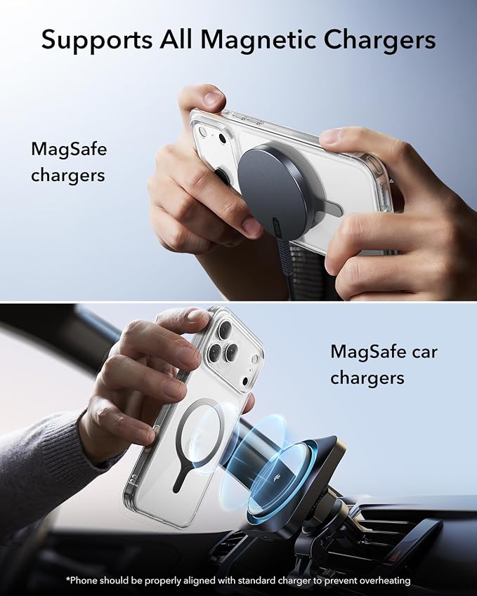 ESR for MagSafe Sticker MagSafe Ring for iPhone 17 Samsung Galaxy | 4 Pack Metal Ring Universal Magnetic Wireless Charger Conversion Kit for Google Pixel 10 Magsafe Accessories Black &amp White