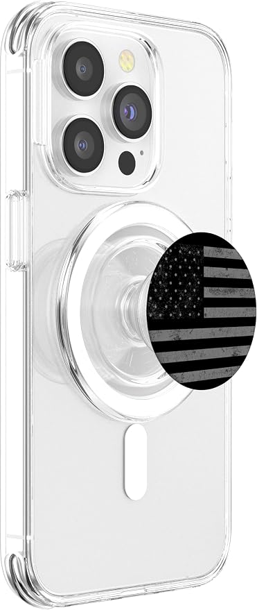 Grey US American Flag Cool Vintage Ensign Patriot Gift PopSockets Adhesive PopGrip