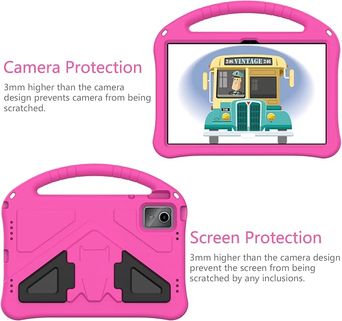 YRH for Moto Pad 2026 Case 11'' Kids EVA Shockproof Tablet Cover with Stand Handle Black