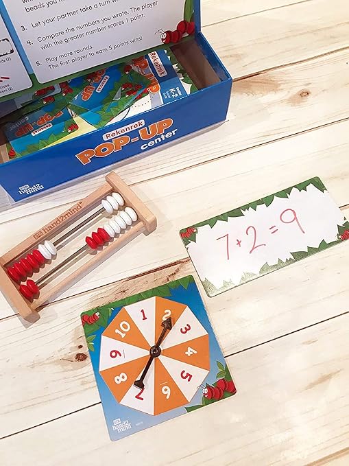 hand2mind Rekenrek Pop-Up Learning Activity Center, Math Games for Kids, Abacus for Kids Math, Math Manipulatives, Montessori Materials for Preschool, Kindergarten Homeschool Supplies