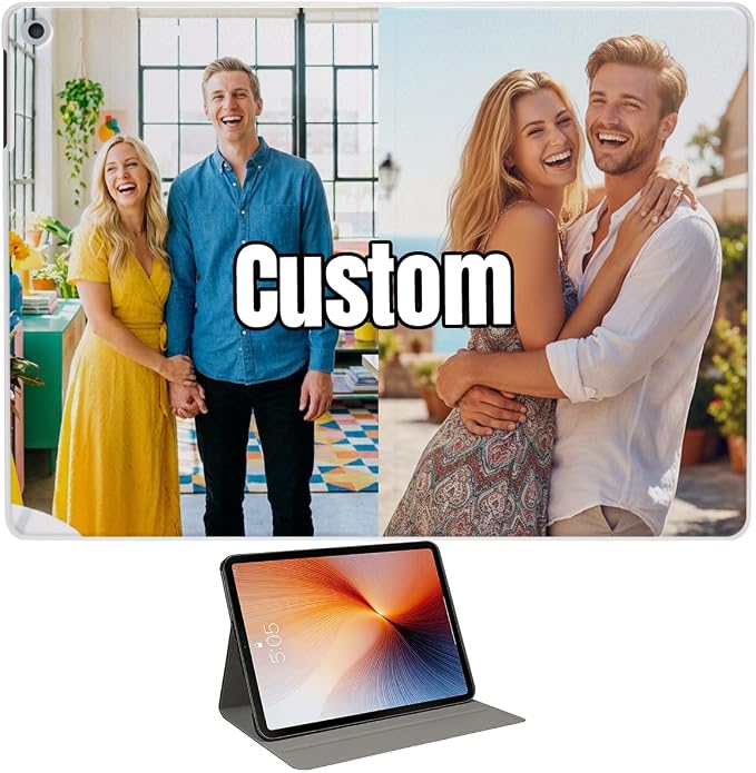 Custom Case for iPad Air 3rd Generation 2019 / iPad Pro 2017 10.5 inch Personalized Customized Picture Logo Text Name PU Leather Tablet Cover Premium Folio Flip Stand Case Auto Wake/Sleep