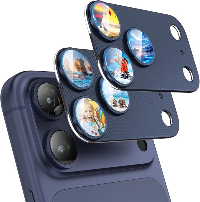 2 Pack for iPhone 17 Pro Camera Lens Protector Metal Aluminum Alloy Tempered Glass Cover Camera Screen Protector Accessories Case Friendly，for iPhone 17 Pro