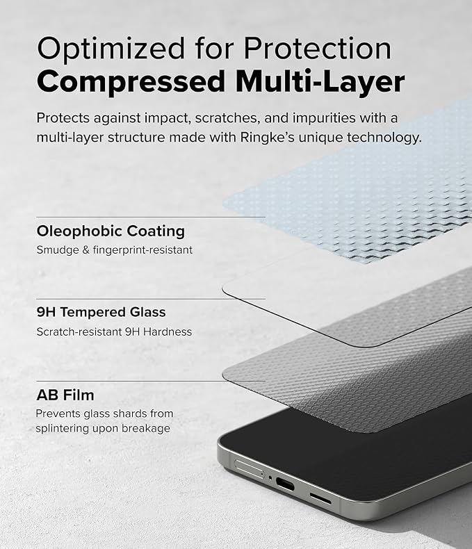 Ringke for Samsung Galaxy A35 5G Screen Protector [Easy Slide 2 Pack] | Easy Installation with Alignment Tool Case Friendly Premium 9H Hardness Tempered Glass