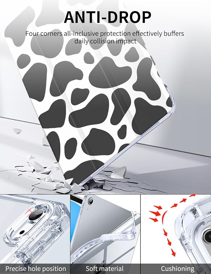 Case for iPad A16 11th/10th Generation 2025/2022 10.9 Inch Slim Trifold 10th Clear Back Transparent Cover with Pencil Holder &amp Auto Sleep/Wake Cover